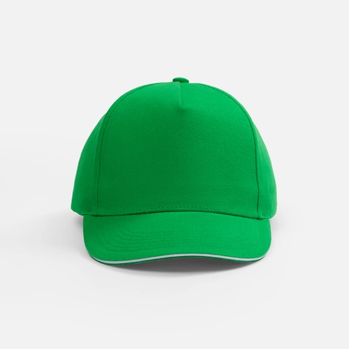 Бейсболка Classic 2.0, ярко-зеленая с белым кантом Бейсболка Classic 2.0, ярко-зеленая с белым кантом