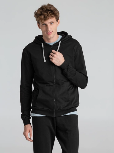 Толстовка на молнии с капюшоном Unit Siverga, черная Толстовка на молнии с капюшоном Unit Siverga, черная