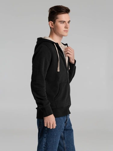 Толстовка унисекс на молнии Sherpa 280, черная Толстовка унисекс на молнии Sherpa 280, черная