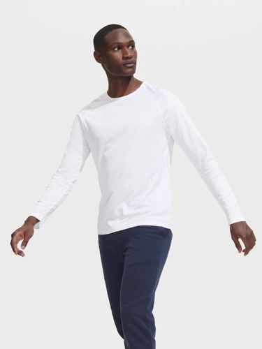 Футболка с длинным рукавом Sporty LSL Men, белая Футболка с длинным рукавом Sporty LSL Men, белая