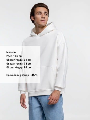 Худи оверсайз Kulonga Comfort Heavy, молочно-белое Худи оверсайз Kulonga Comfort Heavy, молочно-белое