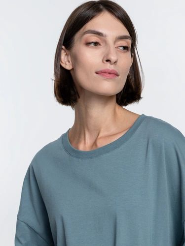 Футболка унисекс оверсайз Crosstown, серо-зеленая Футболка унисекс оверсайз Crosstown, серо-зеленая