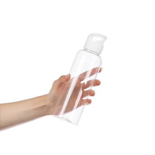 Бутылка для воды Plaske, прозрачная с белой крышкой Бутылка для воды Plaske, прозрачная с белой крышкой