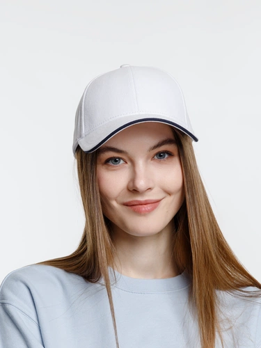 Бейсболка Spiker, белая с темно-синим Бейсболка Spiker, белая с темно-синим