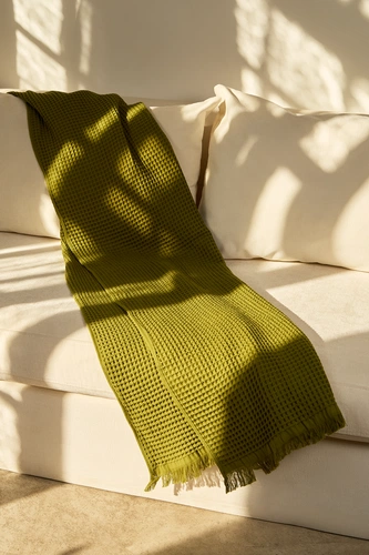 Плед вафельный Elenglect, зеленый Плед вафельный Elenglect, зеленый