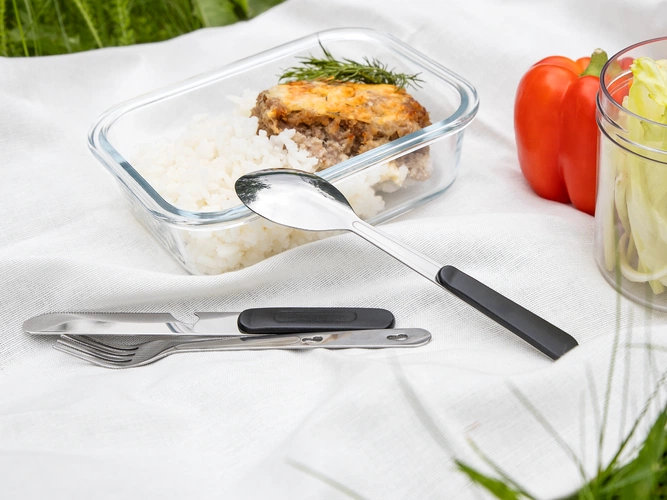 Набор походных столовых приборов Campsite, черный Набор походных столовых приборов Campsite, черный