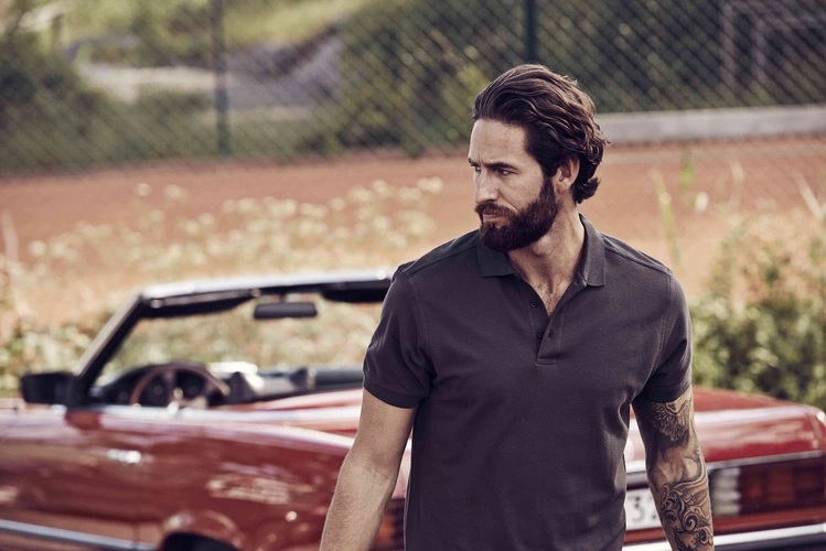 Рубашка поло мужская Morton, темно-синяя Рубашка поло мужская Morton, темно-синяя