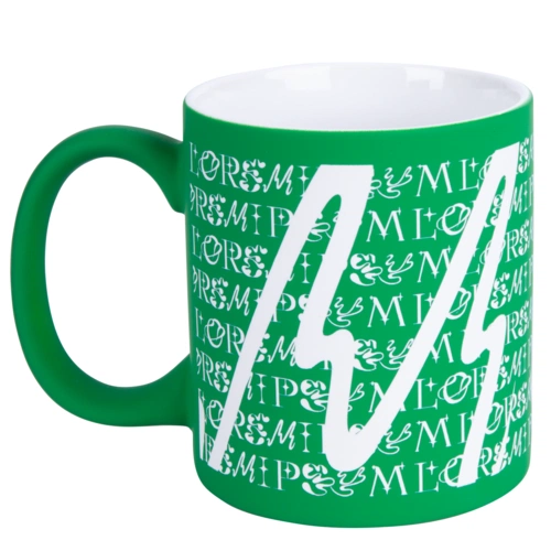 Кружка с покрытием софт-тач, зеленая, с круговой лазерной гравировкой Кружка с покрытием софт-тач, зеленая, с круговой лазерной гравировкой