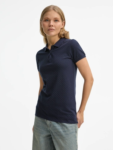 Рубашка поло женская Brandy Women, темно-синяя с белым Рубашка поло женская Brandy Women, темно-синяя с белым