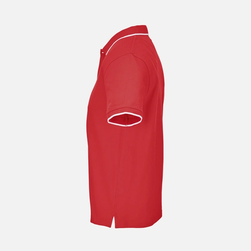 Рубашка поло унисекс Palermo, красная с белым Рубашка поло унисекс Palermo, красная с белым