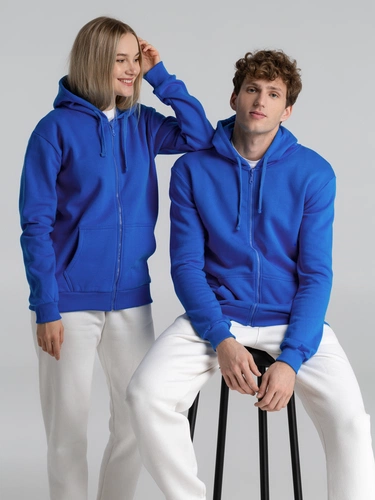 Толстовка на молнии с капюшоном Siverga Heavy 2.0, ярко-синяя Толстовка на молнии с капюшоном Siverga Heavy 2.0, ярко-синяя