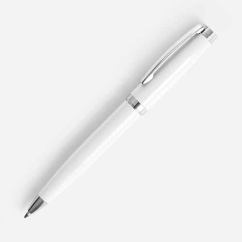 Ручка шариковая Letra Chrome, глянцевая, белая Ручка шариковая Letra Chrome, глянцевая, белая
