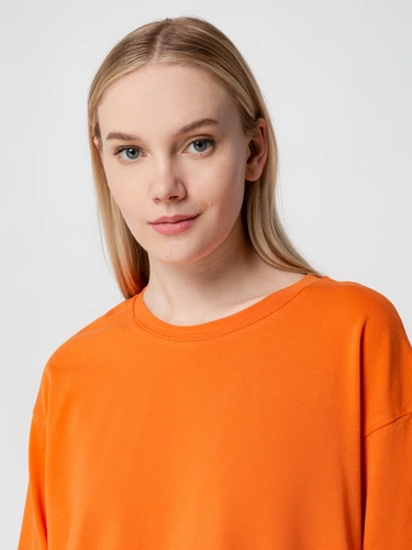 Футболка унисекс оверсайз Street Vibes, оранжевая Футболка унисекс оверсайз Street Vibes, оранжевая