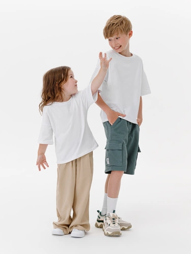 Футболка детская оверсайз Teezer, белая Футболка детская оверсайз Teezer, белая