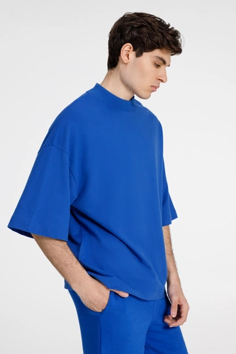 Футболка оверсайз унисекс T9, синяя Футболка оверсайз унисекс T9, синяя