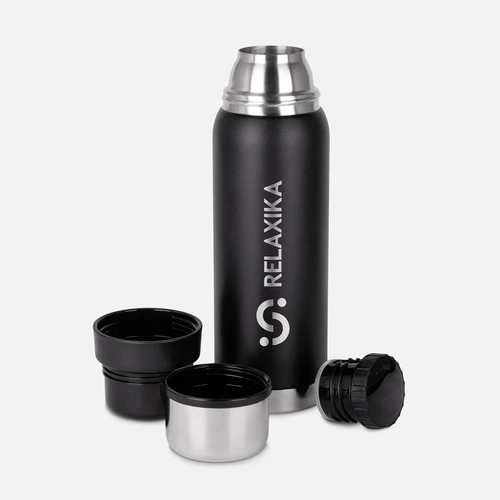 Термос Relaxika 750 со стикерпаком, черный Термос Relaxika 750 со стикерпаком, черный