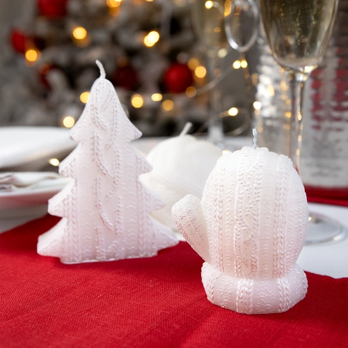 Свеча Kniteam, елка, белая Свеча Kniteam, елка, белая
