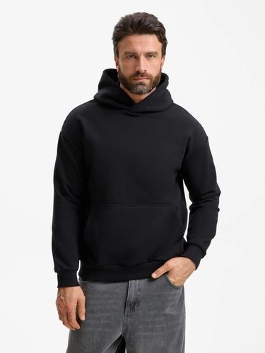 Худи унисекс оверсайз Daylero, черное Худи унисекс оверсайз Daylero, черное