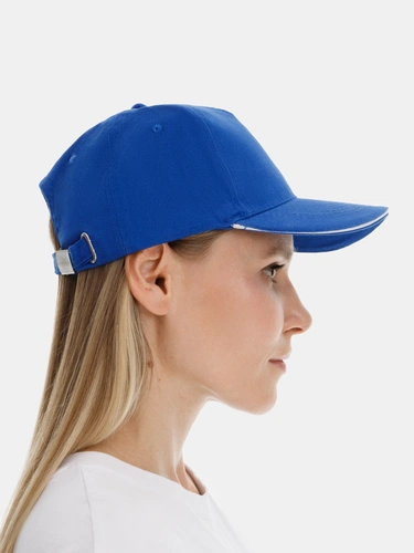 Бейсболка Long Beach, ярко-синяя с белым Бейсболка Long Beach, ярко-синяя с белым