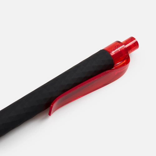 Ручка шариковая Prodir QS01 PRT-T Soft Touch, черная с красным Ручка шариковая Prodir QS01 PRT-T Soft Touch, черная с красным