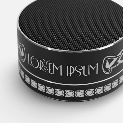 Беспроводная колонка Easy, черная с круговой гравировкой Беспроводная колонка Easy, черная с круговой гравировкой