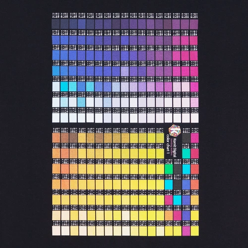 Футболка T-bolka 160 с DTG-печатью Kornit Color Сhart 1, темно-синяя, размер L Футболка T-bolka 160 с DTG-печатью Kornit Color Сhart 1, темно-синяя, размер L