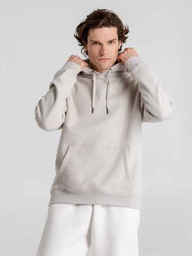 Толстовка с капюшоном унисекс King, дымчато-серая Толстовка с капюшоном унисекс King, дымчато-серая