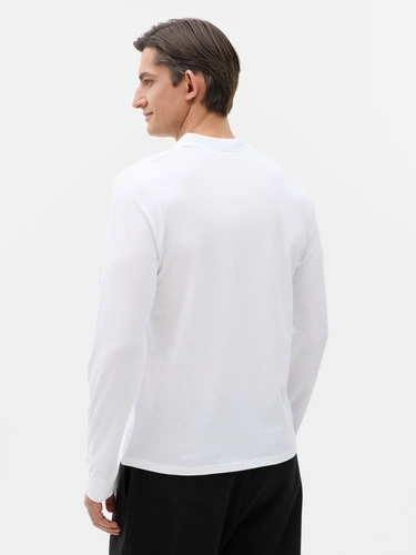 Рубашка поло мужская с длинным рукавом Perfect LSL Men, белая Рубашка поло мужская с длинным рукавом Perfect LSL Men, белая