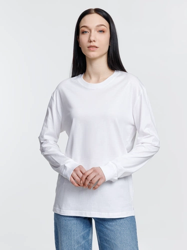 Футболка унисекс с длинным рукавом Pioneer LSL, белая Футболка унисекс с длинным рукавом Pioneer LSL, белая