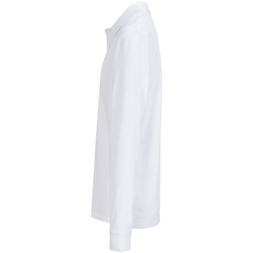 Рубашка поло унисекс с длинным рукавом Pacific LSL, белая Рубашка поло унисекс с длинным рукавом Pacific LSL, белая