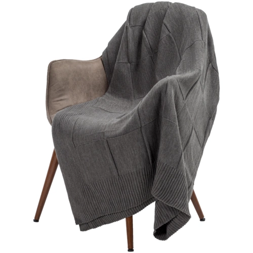 Плед Chess Queen, ver.2, серый меланж Плед Chess Queen, ver.2, серый меланж