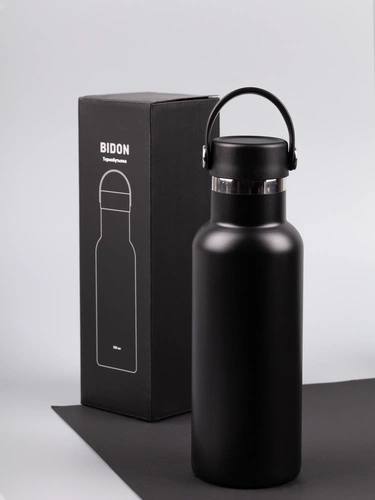 Термобутылка Bidon, черная Термобутылка Bidon, черная