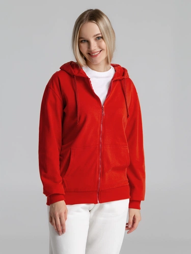 Толстовка на молнии с капюшоном Siverga 2.0, красная Толстовка на молнии с капюшоном Siverga 2.0, красная