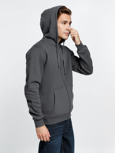 Толстовка на молнии с капюшоном Siverga Heavy 2.0, темно-серая (графит) Толстовка на молнии с капюшоном Siverga Heavy 2.0, темно-серая (графит)