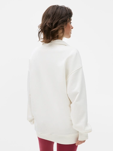 Толстовка унисекс оверсайз Ziplink Terry, молочно-белая Толстовка унисекс оверсайз Ziplink Terry, молочно-белая