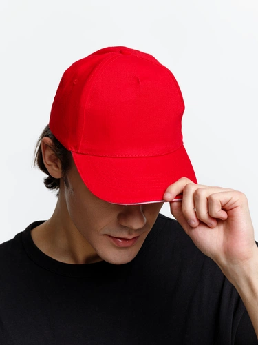 Бейсболка Long Beach, красная с белым Бейсболка Long Beach, красная с белым