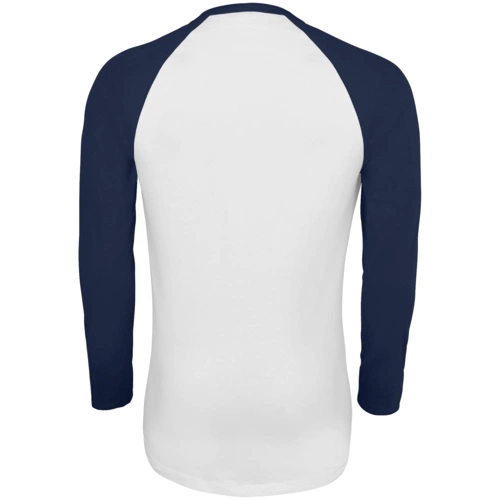 Футболка мужская с длинным рукавом Funky Lsl, белая с темно-синим Футболка мужская с длинным рукавом Funky Lsl, белая с темно-синим