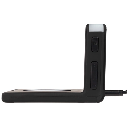 Часы настольные с беспроводным зарядным устройством Pitstop, черные Часы настольные с беспроводным зарядным устройством Pitstop, черные