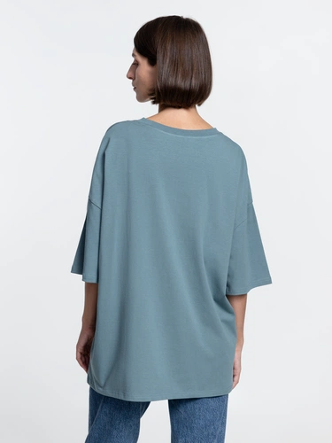 Футболка унисекс оверсайз Crosstown, серо-зеленая Футболка унисекс оверсайз Crosstown, серо-зеленая