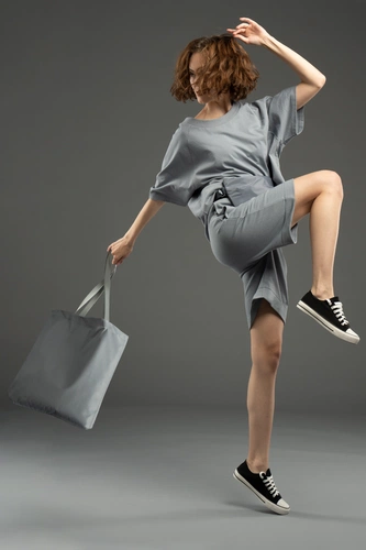 Шопер B4, серый с серыми ручками Шопер B4, серый с серыми ручками