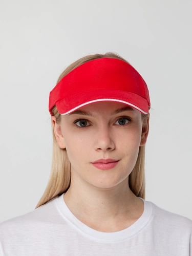 Козырек Active, красный с белым кантом Козырек Active, красный с белым кантом