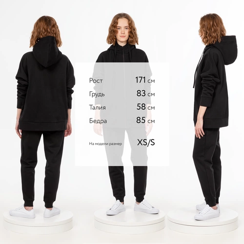 Толстовка унисекс H3, черная Толстовка унисекс H3, черная