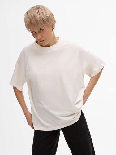 Футболка унисекс оверсайз T2, молочно-белая Футболка унисекс оверсайз T2, молочно-белая