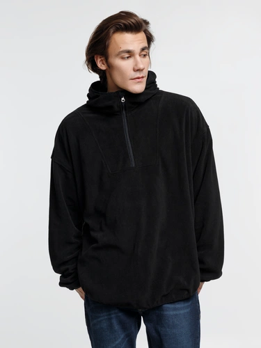 Анорак флисовый унисекс Fliska, черный Анорак флисовый унисекс Fliska, черный