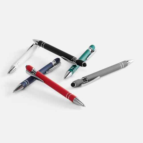 Ручка шариковая Pointer Soft Touch со стилусом, белая Ручка шариковая Pointer Soft Touch со стилусом, белая