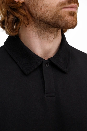 Рубашка поло унисекс Tiimi, черная Рубашка поло унисекс Tiimi, черная