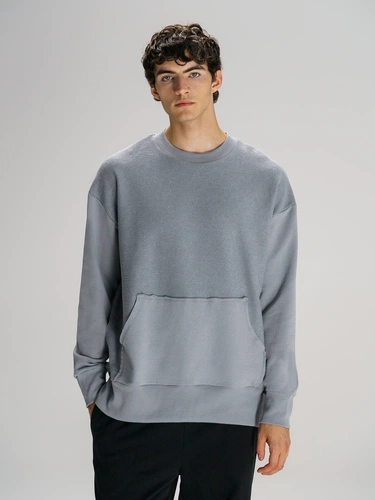 Свитшот оверсайз унисекс Vozduh, светло-серый Свитшот оверсайз унисекс Vozduh, светло-серый