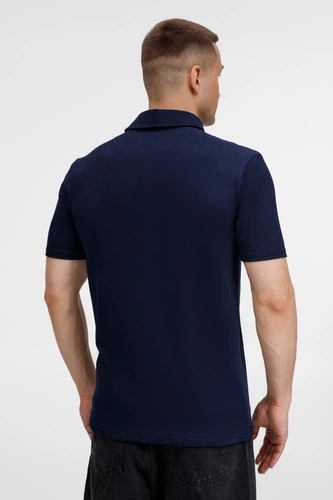 Рубашка поло унисекс Senti, темно-синяя Рубашка поло унисекс Senti, темно-синяя