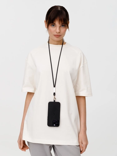 Шнурок для бейджа Tube Metal, черный Шнурок для бейджа Tube Metal, черный