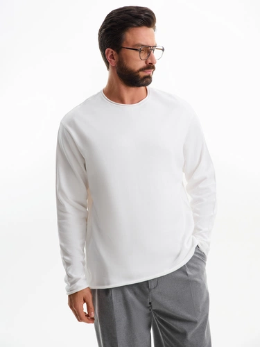 Лонгслив унисекс Siluetti Fuori, молочно-белый Лонгслив унисекс Siluetti Fuori, молочно-белый